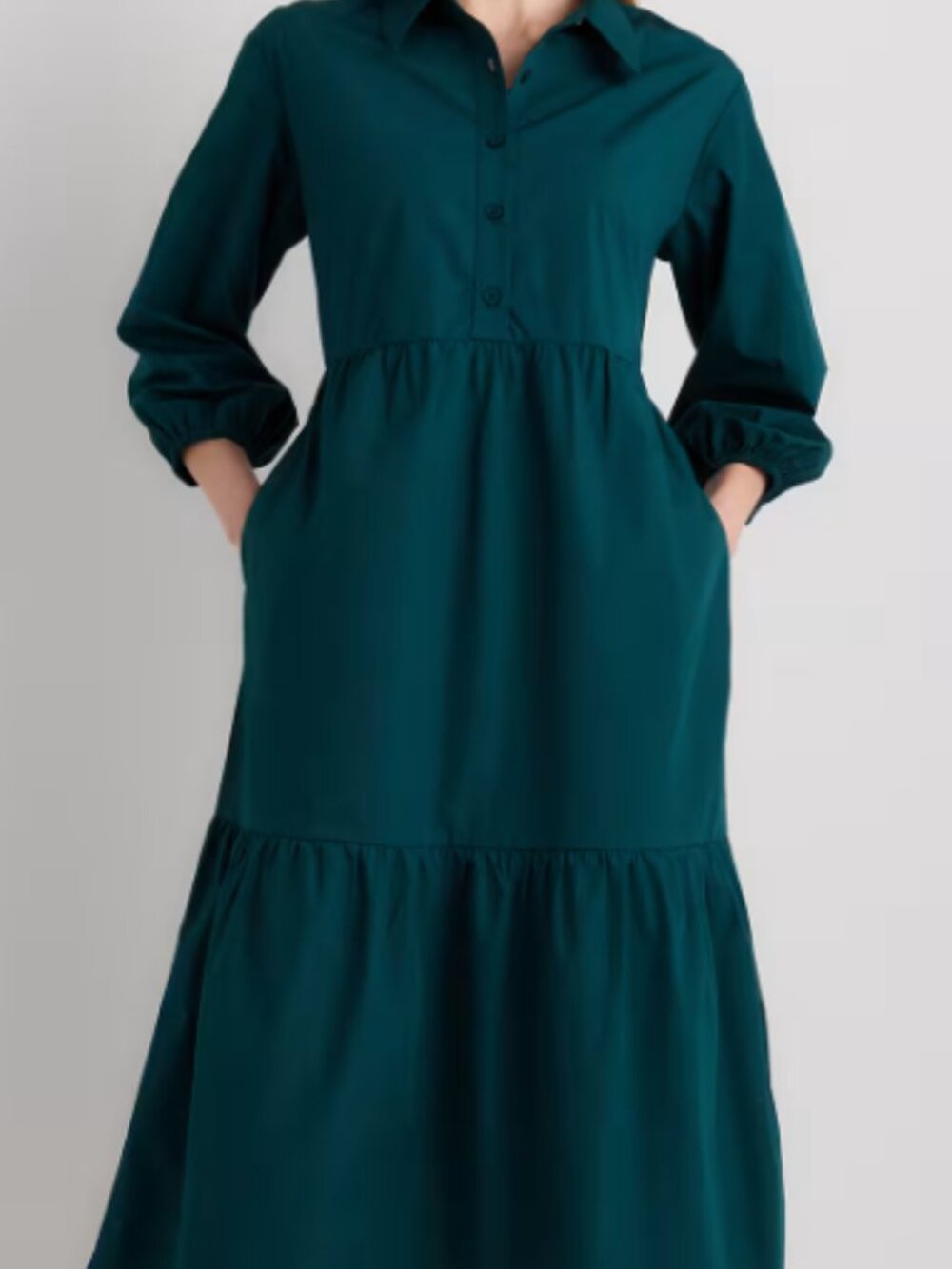 Quince Cotton Poplin Tiered Dress